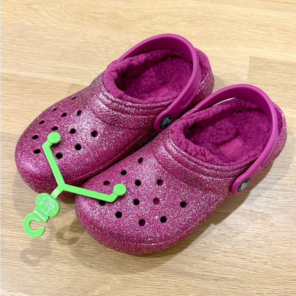 Crocs Classic Glitter Lined Clog - Kids'